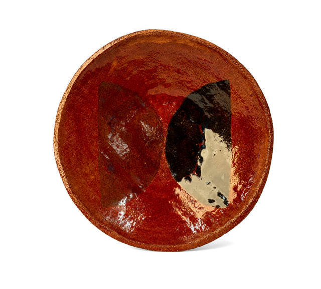 One-of-a-kind glazed stoneware Geometria bowl, glaze 12/20 over 59, J Schatz