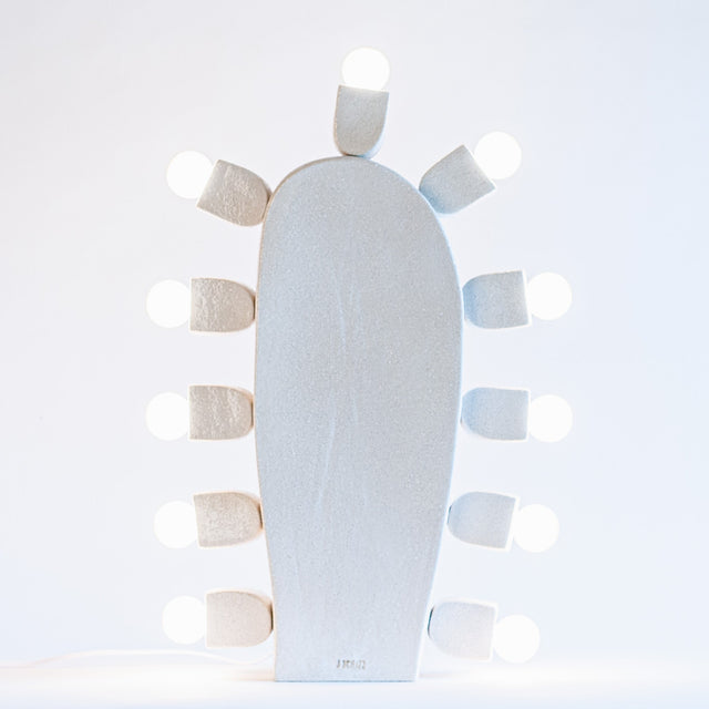 white ceramic Cactus Lamp 1, Organica collection, J Schatz