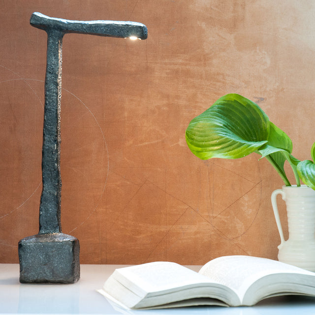 metallic lava ceramic A17-1 desk lamp, detail, J Schatz