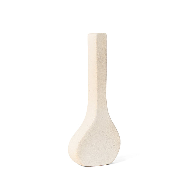 Textured white stoneware Organica Stem vessel, J Schatz