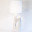 Textured white ceramic amorphous table lamp, J Schatz.