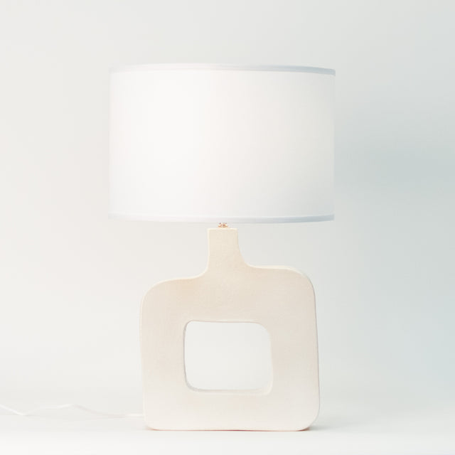 Textured white ceramic Form Study table lamp, J Schatz.