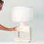 Textured white ceramic Form Study table lamp, J Schatz.