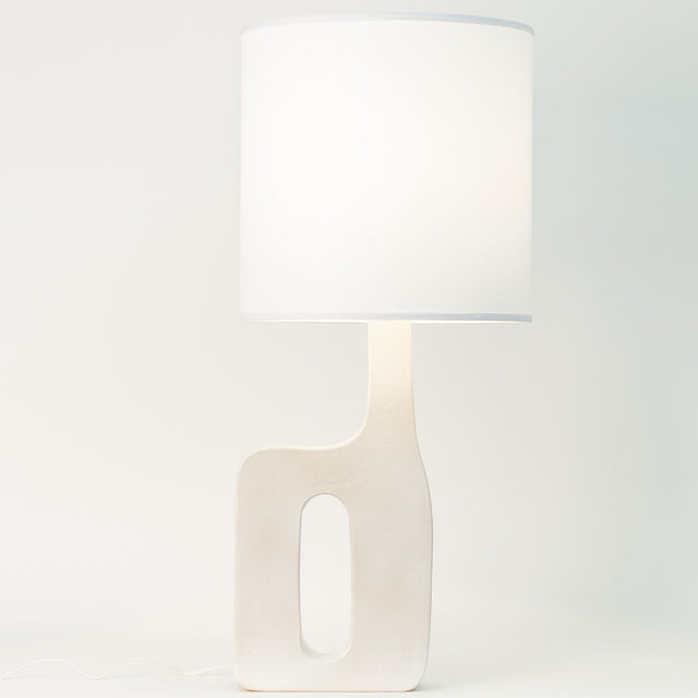 Textured white ceramic Form Study table lamp, J Schatz.