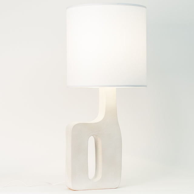 Textured white ceramic Form Study table lamp, J Schatz.