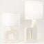 Textured white ceramic Form Study table lamps, J Schatz.