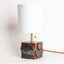 Geometria ceramic table lamp in walnut black metallic, detail, J Schatz