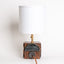 Geometria ceramic table lamp in walnut black metallic, base, J Schatz