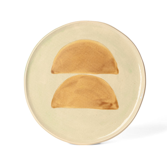 One-of-a-kind glazed stoneware Geometria platter, glaze 30 over 40, J Schatz