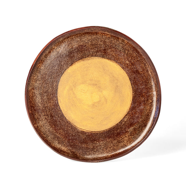 One-of-a-kind glazed stoneware Geometria platter, glaze 40 over 30, J Schatz
