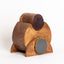 Cocoa gray and plum glazed stoneware Geometria vessel with lid, J Schatz
