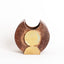 Cocoa, yellow, ash, and blue glazed stoneware Geometria vessel, J Schatz