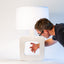 Textured white ceramic Form Study table lamp, J Schatz.