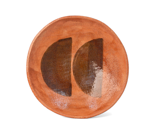 One-of-a-kind glazed stoneware Geometria bowl, glaze 20 over 55, J Schatz