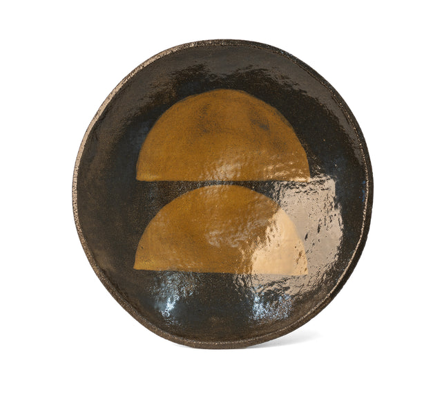 One-of-a-kind glazed stoneware Geometria bowl, glaze 28 over 12, J Schatz