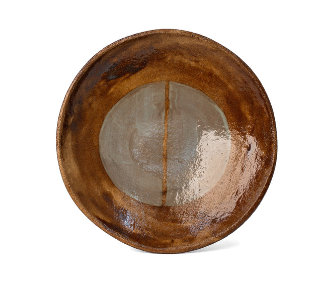 One-of-a-kind glazed stoneware Geometria bowl, glaze 28 over 20, J Schatz