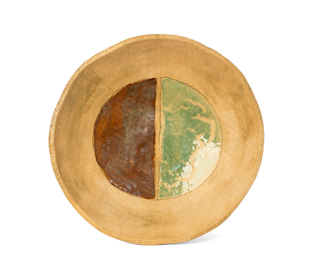 One-of-a-kind glazed stoneware Geometria bowl, glaze 33/40 over 25, J Schatz