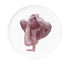 Photographic transfer of a one-arm balance with leg drawn back on stoneware Gestures plate, J Schatz.
