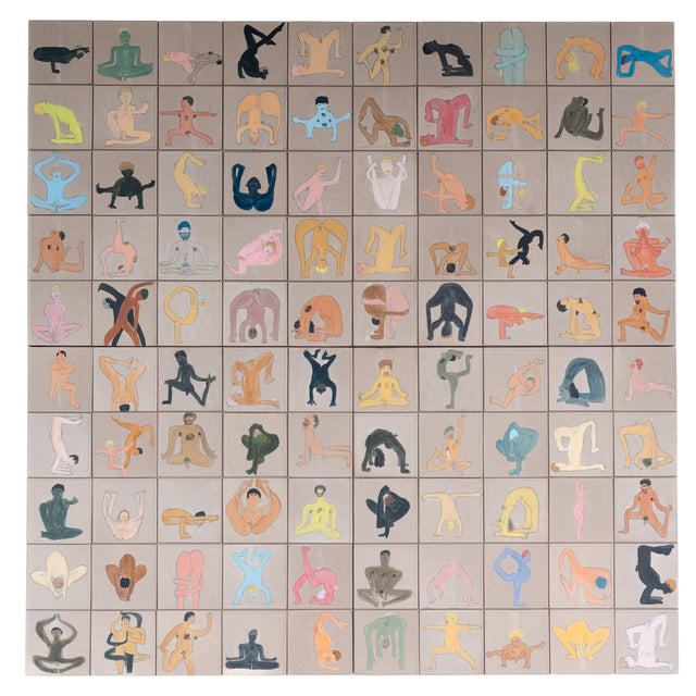 Lion's Roar, Lover's Whisper, stoneware tile wall installation by Jim Schatz