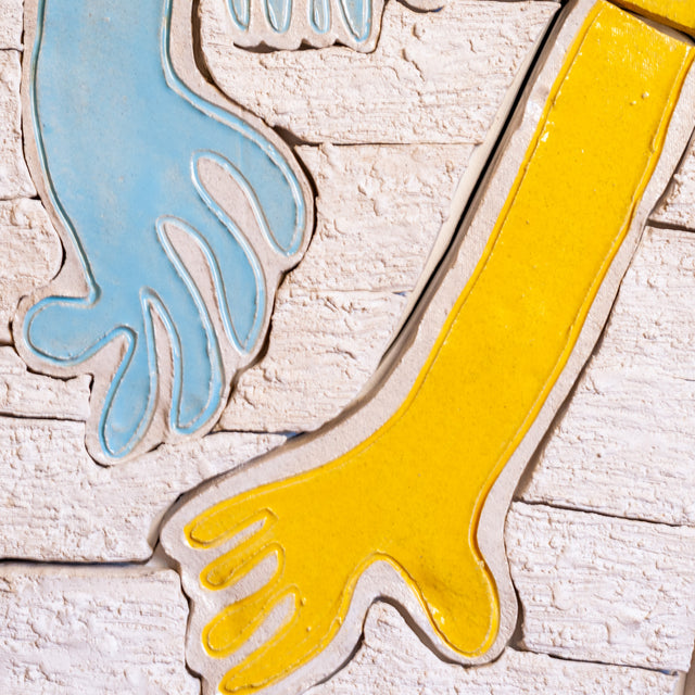 Hold It All Together Mural by Jim Schatz, green hands detail