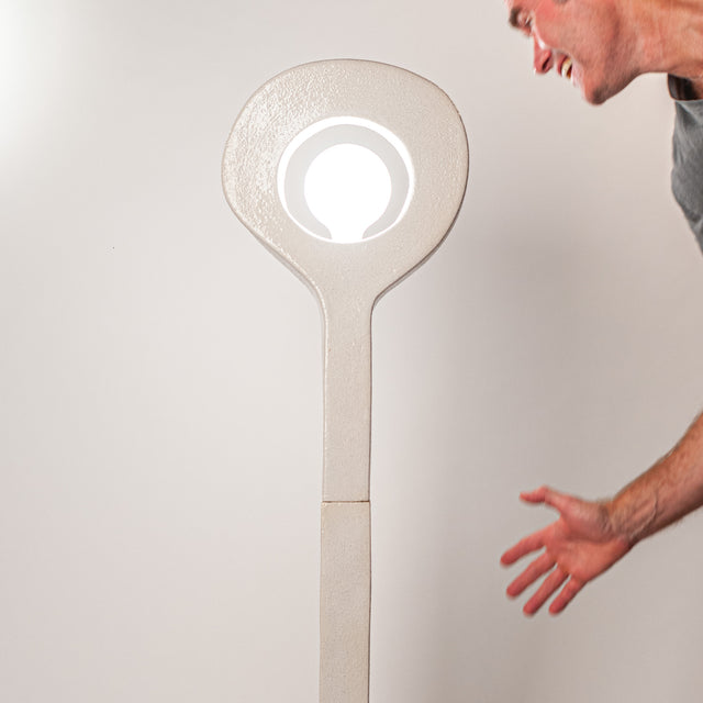 Ceramic Aura floor lamp detail, J Schatz.