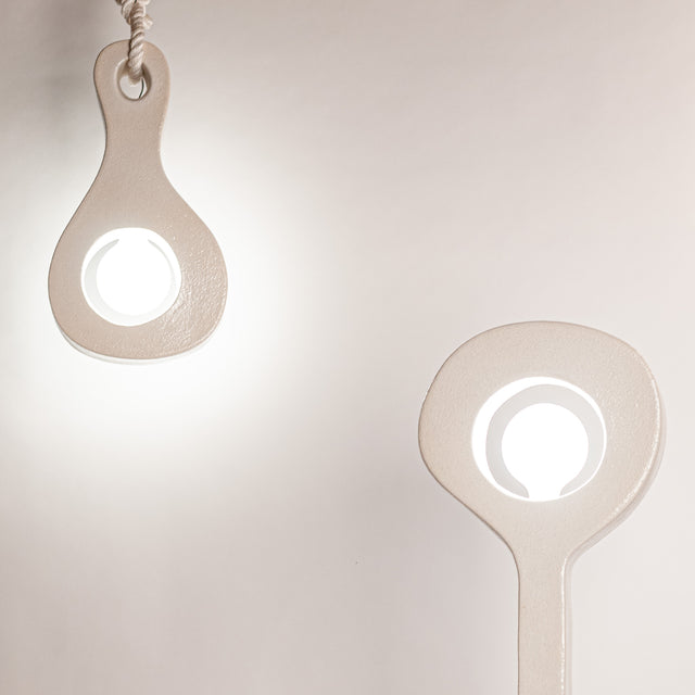 Ceramic Aura floor lamp in a room, J Schatz.