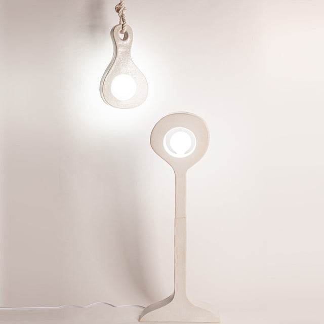 Ceramic Aura pendant lamp in a room, J Schatz.