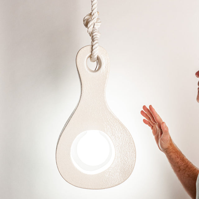 Ceramic Aura pendant lamp detail, J Schatz.