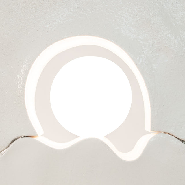 white ceramic Cactus Lamp 4, profile, J Schatz