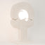 white ceramic Cactus Lamp 4, lit with glowing core, J Schatz