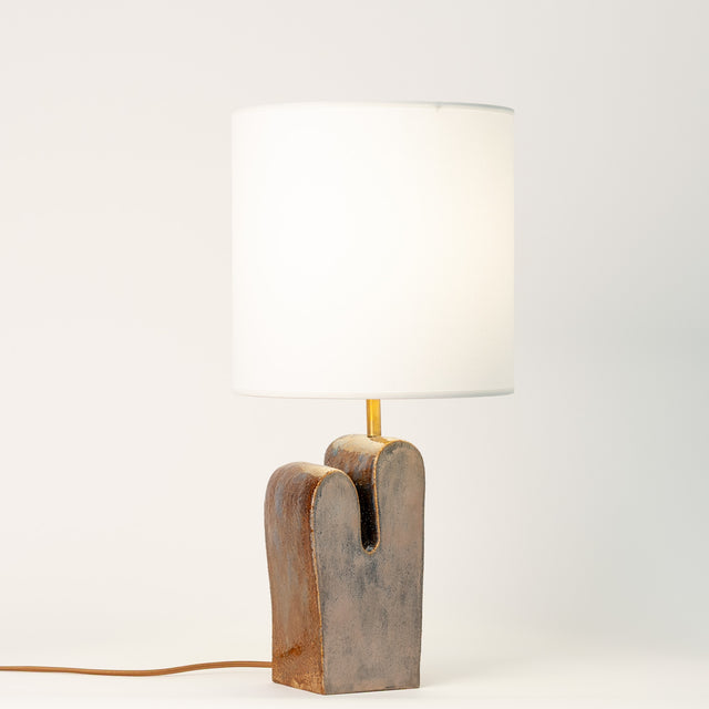Organica Cactus ceramic table lamp, three-quarter view, J Schatz