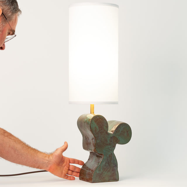 Organica Cactus ceramic table lamp, glaze detail, J Schatz