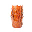Tall rust-glazed white stoneware vessel built over with applied clay strips, by Peter Souza Jr., J Schatz
