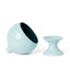 Light aqua two-tone glossy stoneware planter, J Schatz
