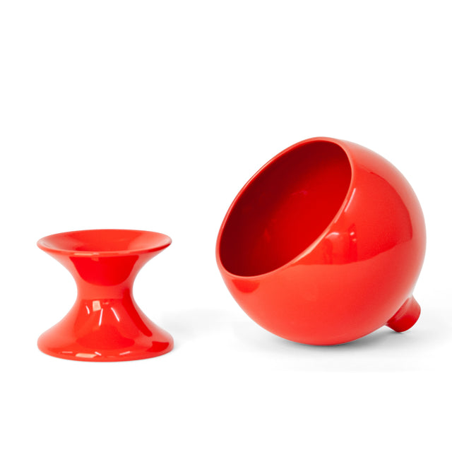 Sumac red two-tone glossy stoneware planter, J Schatz
