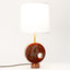 Radius ceramic table lamp, lit, J Schatz