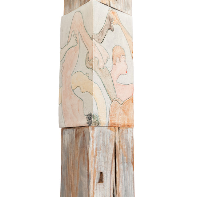 Figures of Presence Totem 7, 2026, ceramic and wood sculpture by Jim Schatz and Peter Souza Jr.