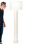Bright white ceramic Wide Tooth floor lamp, J Schatz.