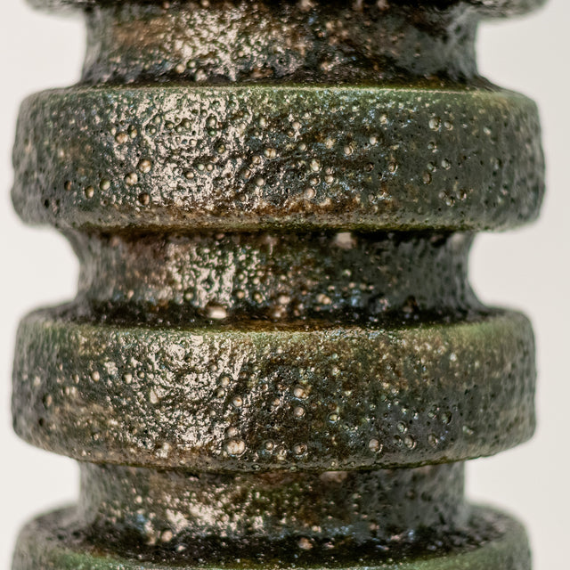 Green Lava ceramic Wide Tooth table lamp, J Schatz.