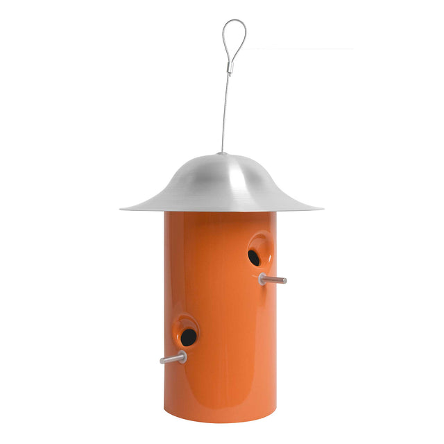 Bittersweet Orange ceramic Bistro bird feeder, custom color made to order, J Schatz