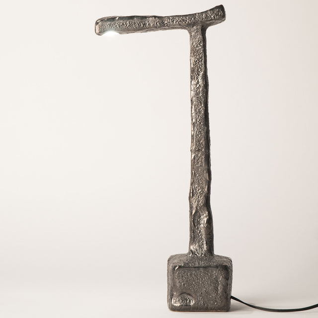 metallic lava ceramic A17-1 desk lamp, side view, J Schatz