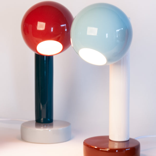 Spot On ceramic desk lamps grouped in multiple colorways, J Schatz