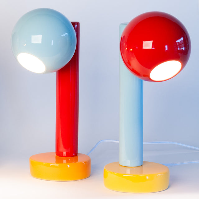 Spot On ceramic desk lamps grouped in multiple colorways, J Schatz