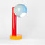 Spot On ceramic desk lamp in light aqua, sumac red, and orange peel, J Schatz