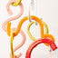Doodle Mobile, detail of two-sided glazed stoneware extrusions, by Jim Schatz