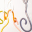 Doodle Mobile, detail of two-sided glazed stoneware extrusions, by Jim Schatz