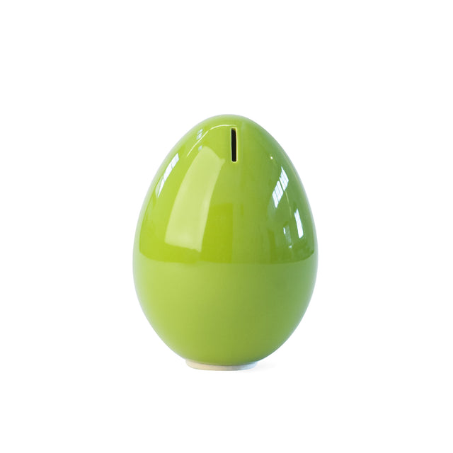 Olive ceramic egg bank, J Schatz