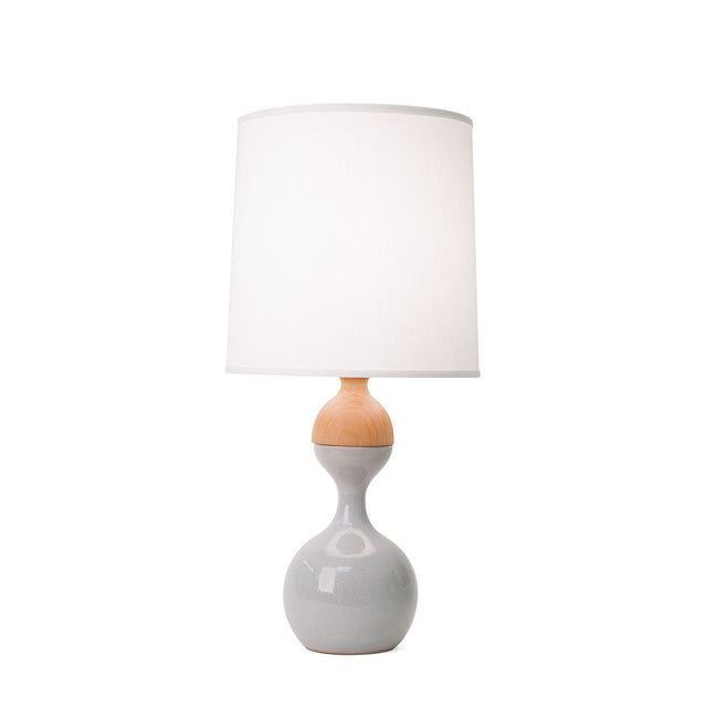 Light aqua ceramic Kuni Juu table lamp, J Schatz.