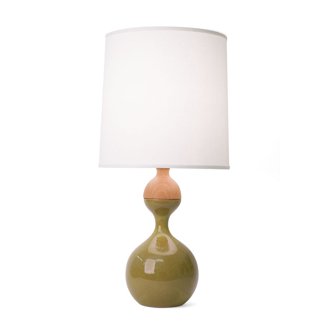 Moss green ceramic Kuni Juu table lamp, J Schatz.
