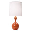 Fire orange ceramic Kuni Juu table lamp, J Schatz.